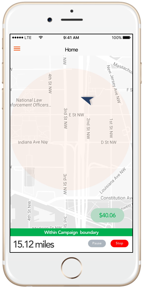 Image with a bike rider using his ridevert application